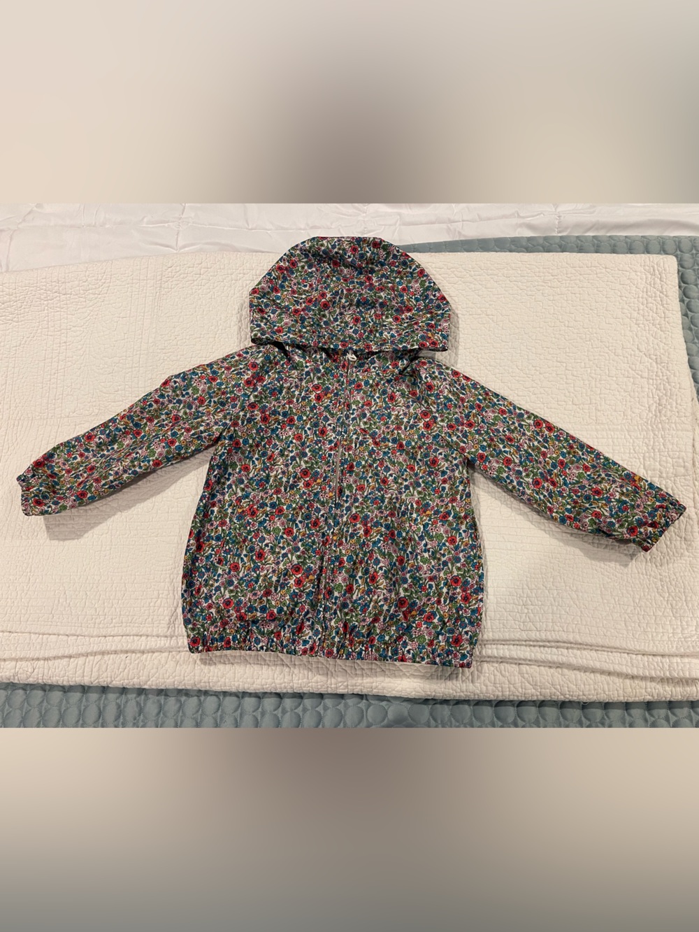 Baby GAP Ditzy Floral Hooded Windbreaker Jacket Multicolor Flowers 5T 2017 Vtg